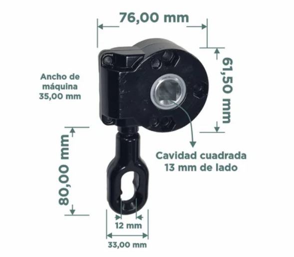 Maquina p/toldo con escuadras IMPORTADA negra x unid