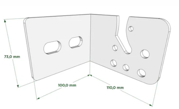 Soporte escuadra metalico p/maquina toldo blanco x par