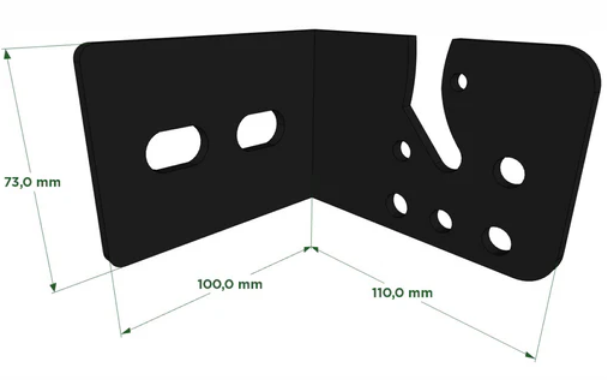 Soporte escuadra metalico p/maquina toldo negro x par