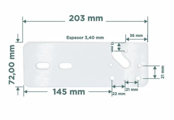 Soporte plano metalico p/maquina toldo blanco x par