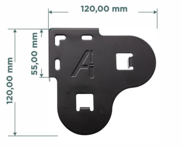 Soporte roller doble p/mec. 32 plus ARMAR (met. s/tapa) negro x par