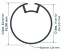 Tubo aluminio 24x1.25mm nervado p/mec 25mm x 1mt