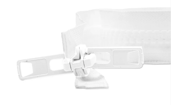 Deslizador doble p/cierre diente de perro 10mm blanco x unid