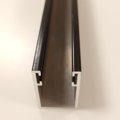 Guia lateral roller aluminio GENERICO negro x mts