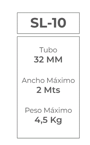 Kit mecanismo roller 35mm SL-10 p/tubo 32mm ROLLEASE negro x unid
