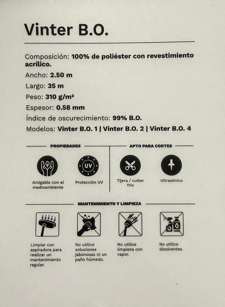 Blackout textil Vinter - Olo-250cm x mtl