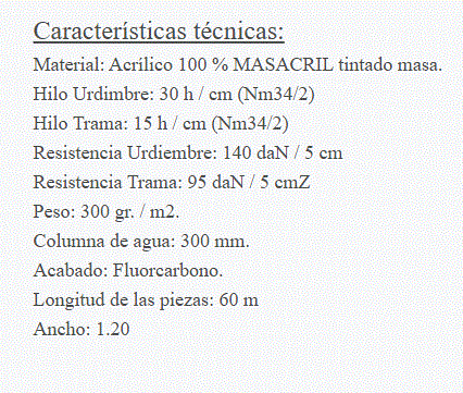 Tela acrilica Masacril Marte- SAULEDA x mtl
