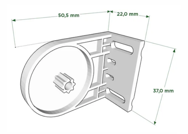 Kit mecanismo roller 25mm (hasta1.5kg) c/cadena ARMAR blanco x unid