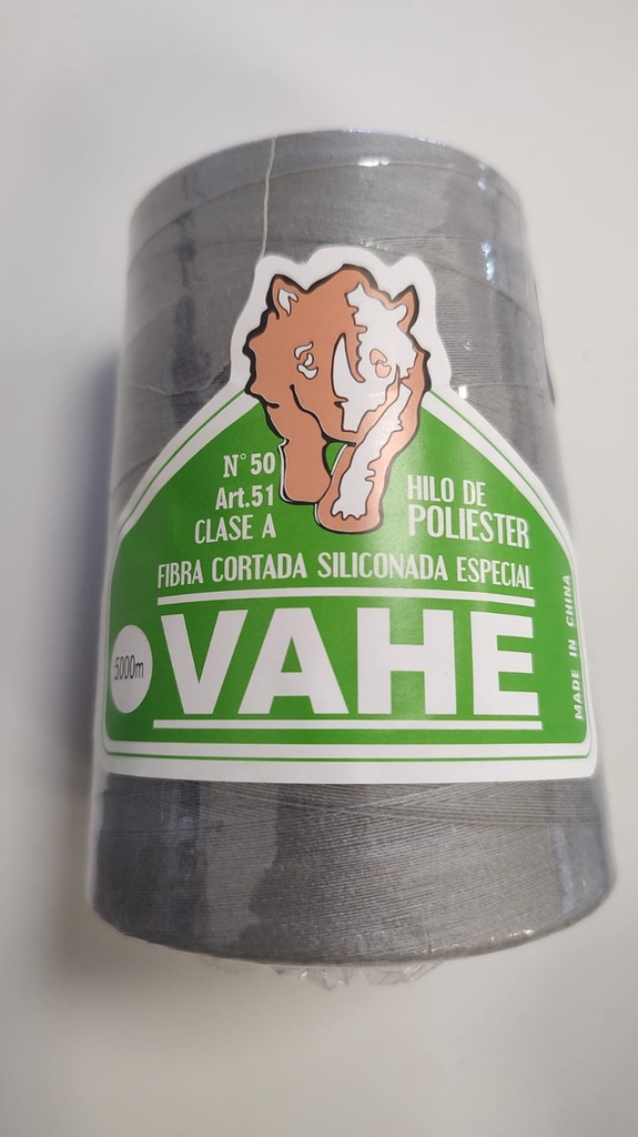 Hilo 51/50 PES fibra siliconada VAHE gris(80)x 5000m