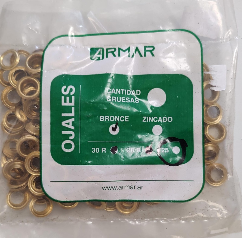 Ojal 25 bronce ARMAR X 144u