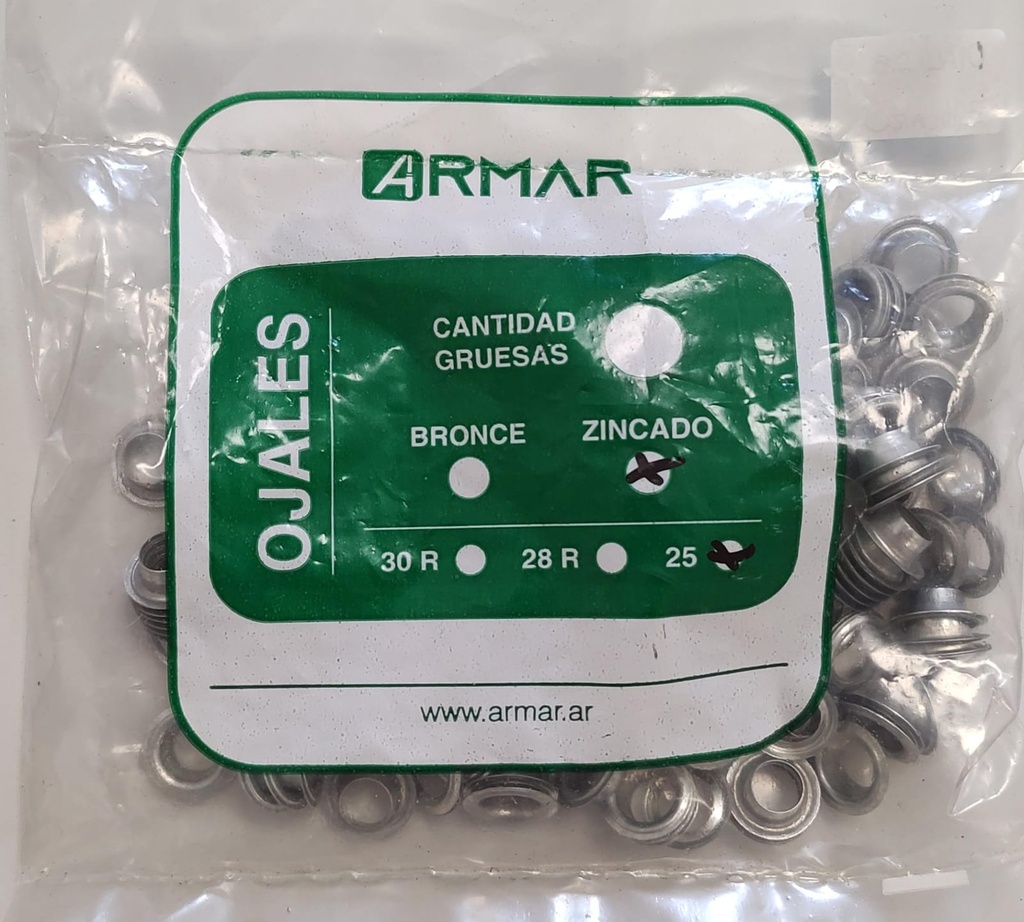 Ojal 25 zincado ARMAR X 144u