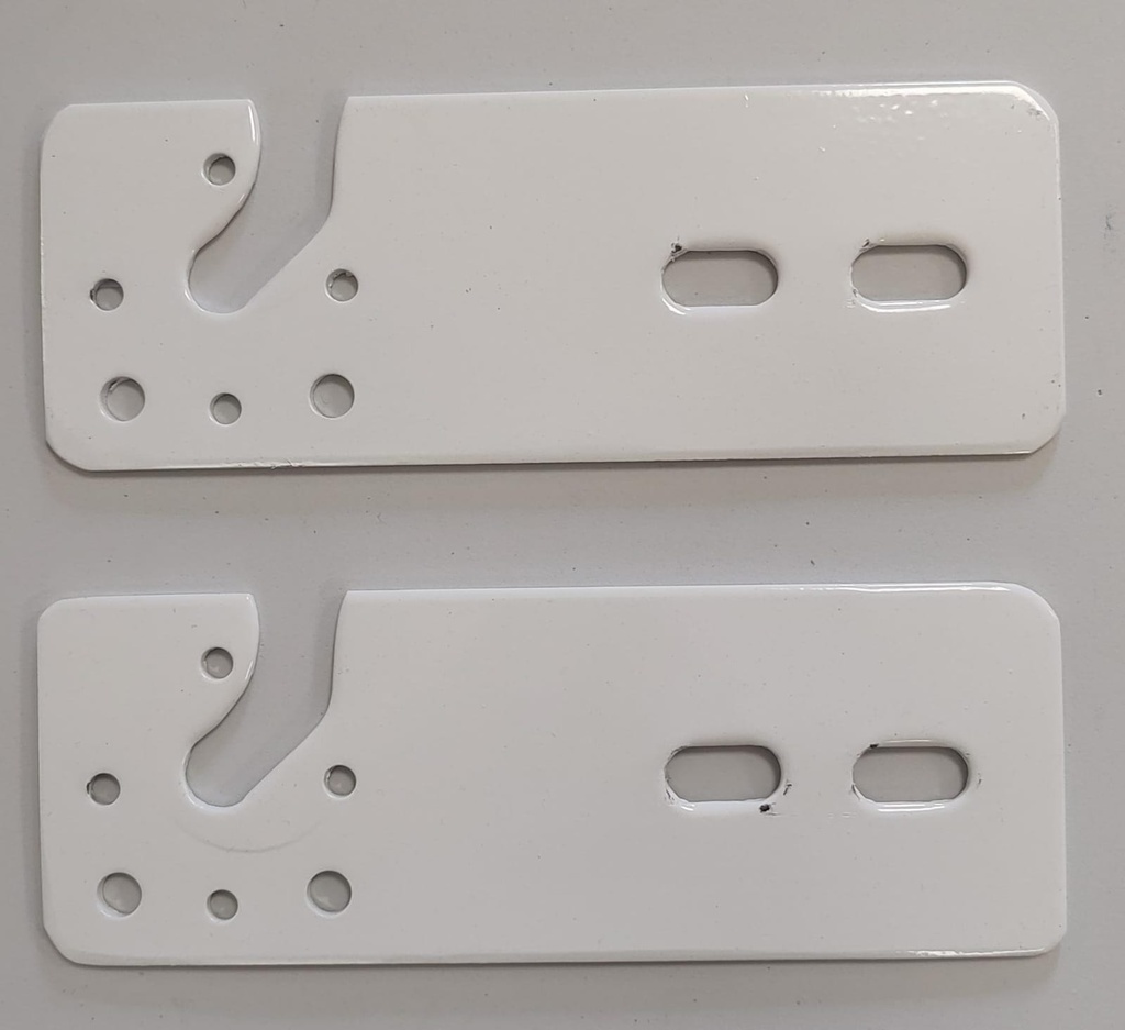 Soporte plano metalico p/maquina toldo blanco x par