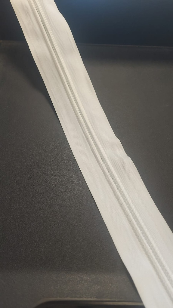 Cierre 10mm reforzado blanco x mt
