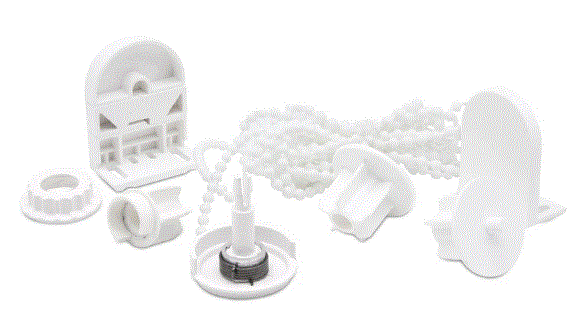 Kit mecanismo roller 25mm (hasta1.5kg) c/cadena ARMAR blanco x unid