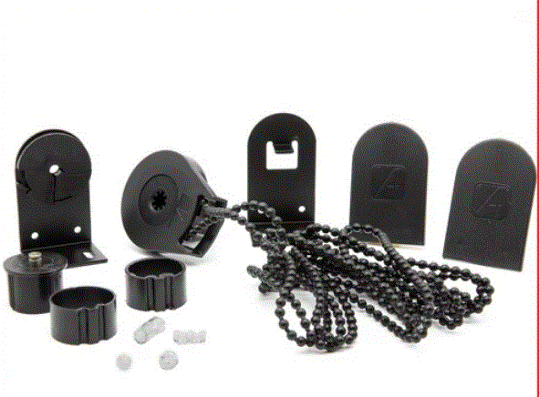 Kit mecanismo roller 28/32mm PREMIUM (hasta 6kg- 7m2) c/cadena ARMAR negro x unid
