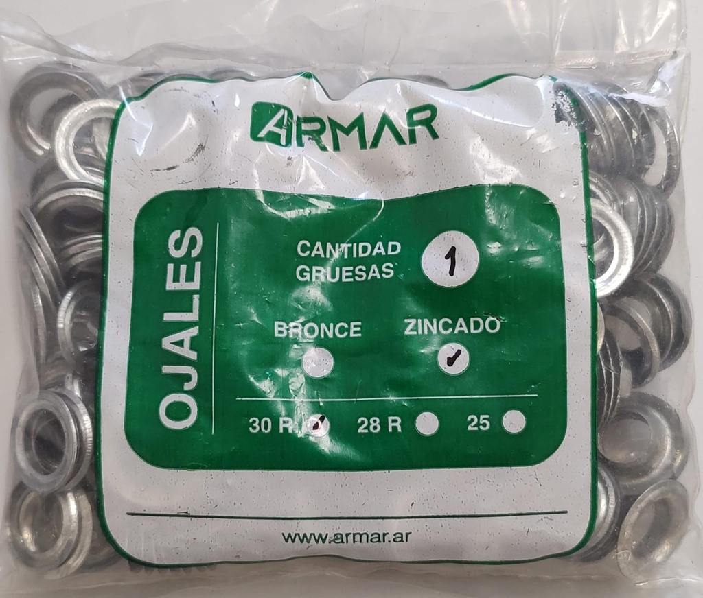 Ojal 28R zincado ARMAR X 144u