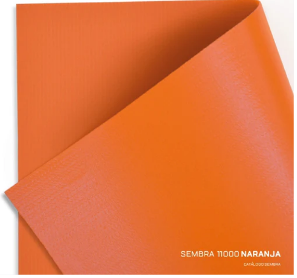 Lona PVC flexible SEMBRA 1100 naranja- ancho 1.50mts x mts lineal