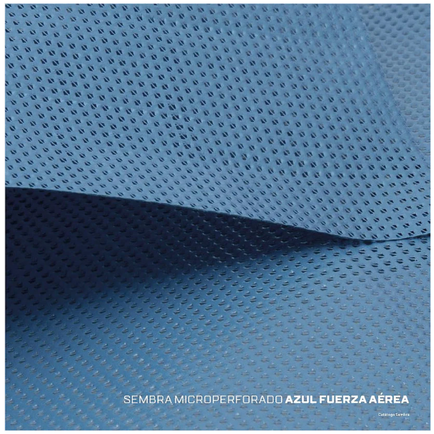 Lona PVC microperforada SEMBRA azul fuerza aerea- ancho 3mts x mts lineal