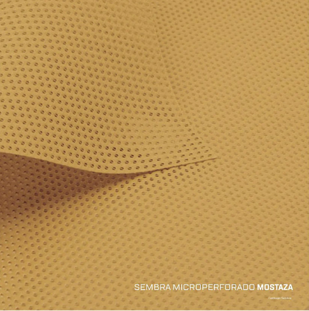 Lona PVC microperforada SEMBRA mostaza- ancho 3mts x mts lineal
