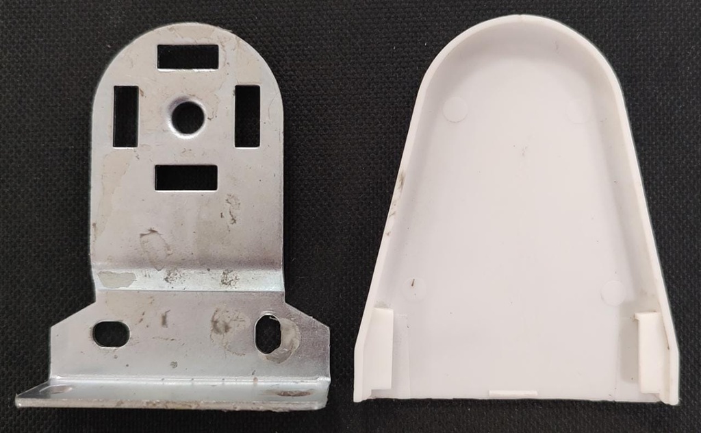 Soporte roller 50mm BASILE (met. c/tapa) blanco x  par