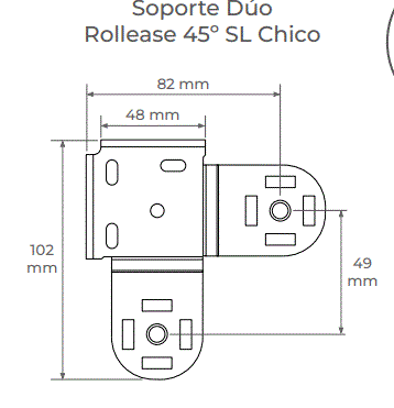 Soporte roller doble SL78 ROLLEASE (met. c/tapas) x  par