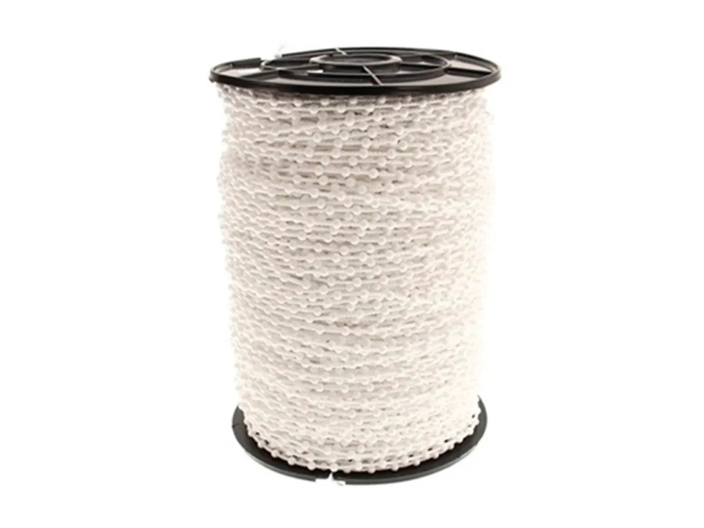Cadena roller 4.5mm bolita separada plastica blanca BASILE x 250mts