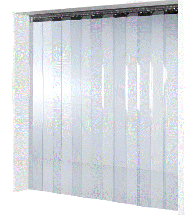 Cortina de bandas pvc 1x 2mts c/tiras 20cmx2mm temp media - perfil fijo