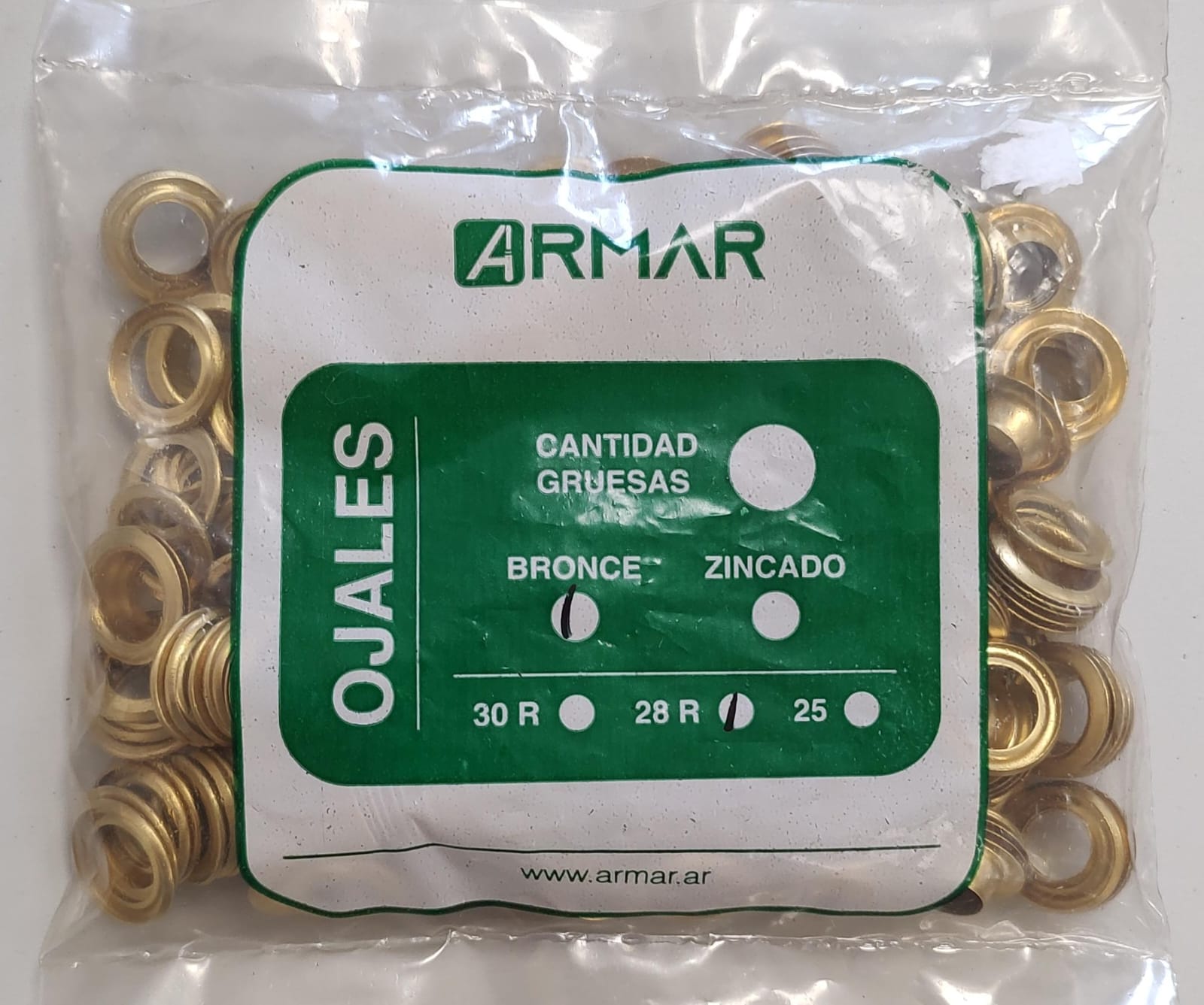 [4197] Ojal 28R bronce ARMAR X 144u