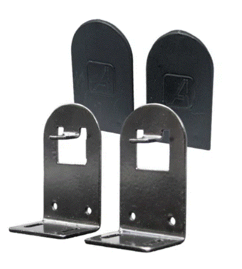 [4259] Soporte p/resorte cortina roller c/tapa ARMAR negro x par