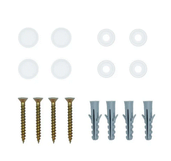 [4260] kit fijacion roller (4 tornillos + 4 tarugos de 6mm + tapa tornillo)ARMAR x unid