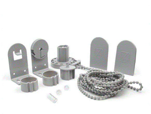 [4265] Kit mecanismo roller 28/32mm PREMIUM (hasta 6kg- 7m2) c/cadena ARMAR gris x unid