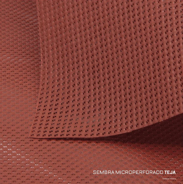 [4463] Lona PVC microperforada SEMBRA teja- ancho 3mts x mts lineal