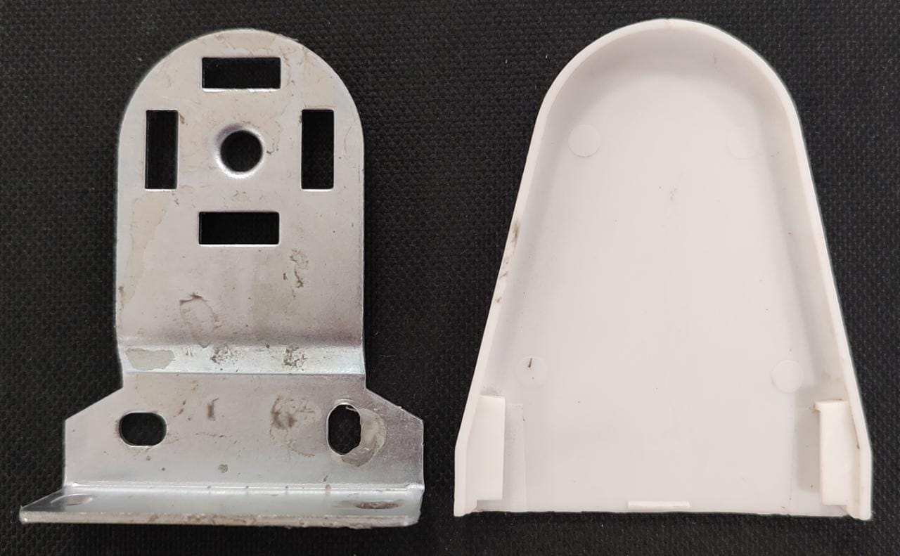 [5354] Soporte roller 50mm BASILE (met. c/tapa) blanco x  par