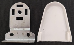 [5354] Soporte roller 50mm BASILE (met. c/tapa) blanco x  par