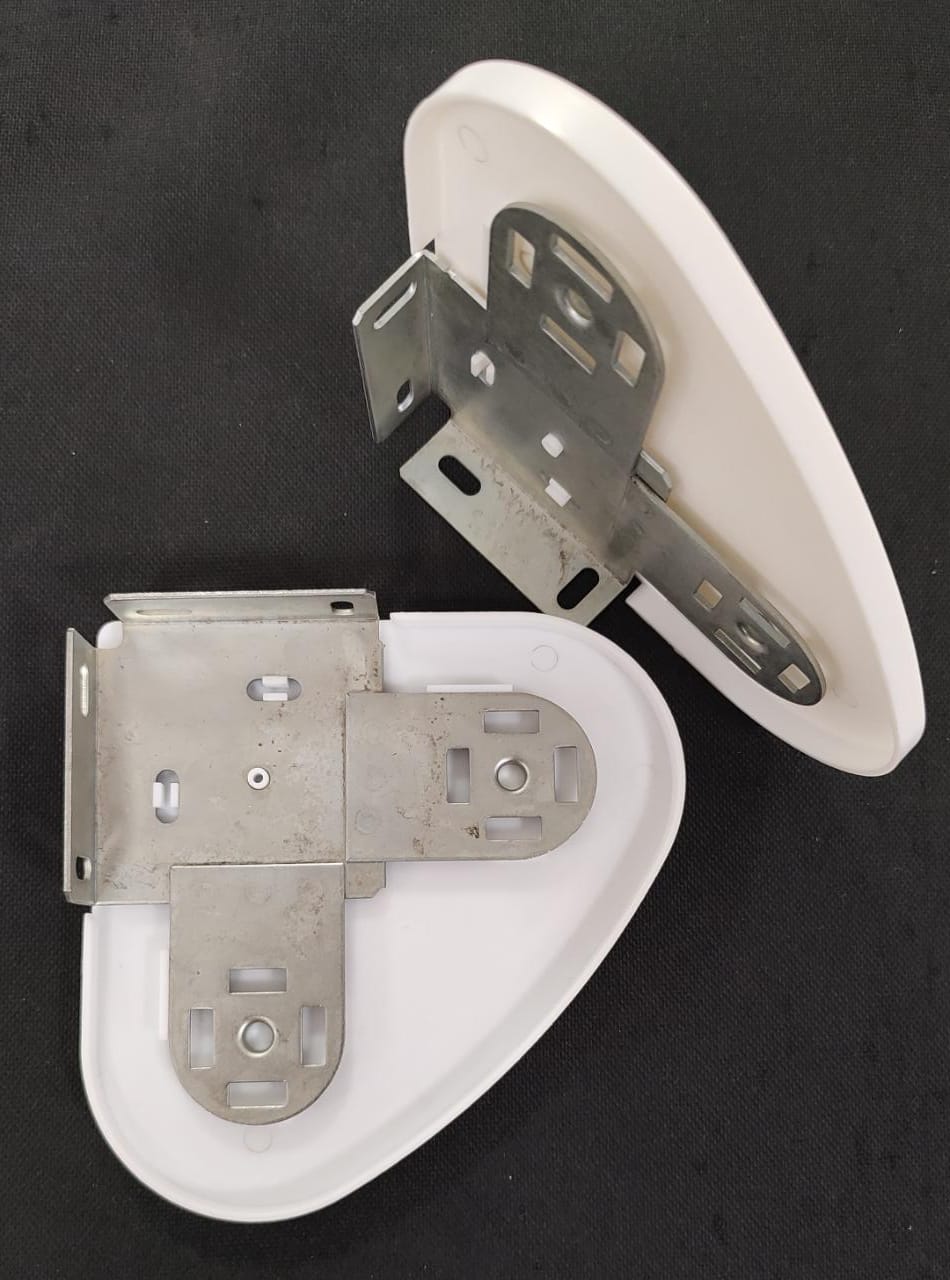 [5360] Soporte roller doble SL90mm BASILE (met. c/tapa) blanco x  par