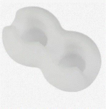 [5565] Conector de cadena bolita doble plastico GENERICO blanco X unid