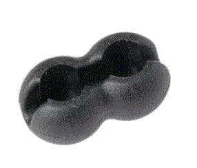 [5566] Conector de cadena bolita doble plastico GENERICO negro X unid